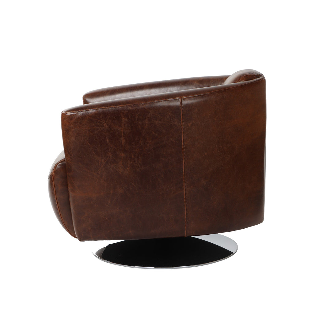 Lannister Swivel Club Chair in Brown - accent chair by LH Imports - Whats New Furniture Portland OR