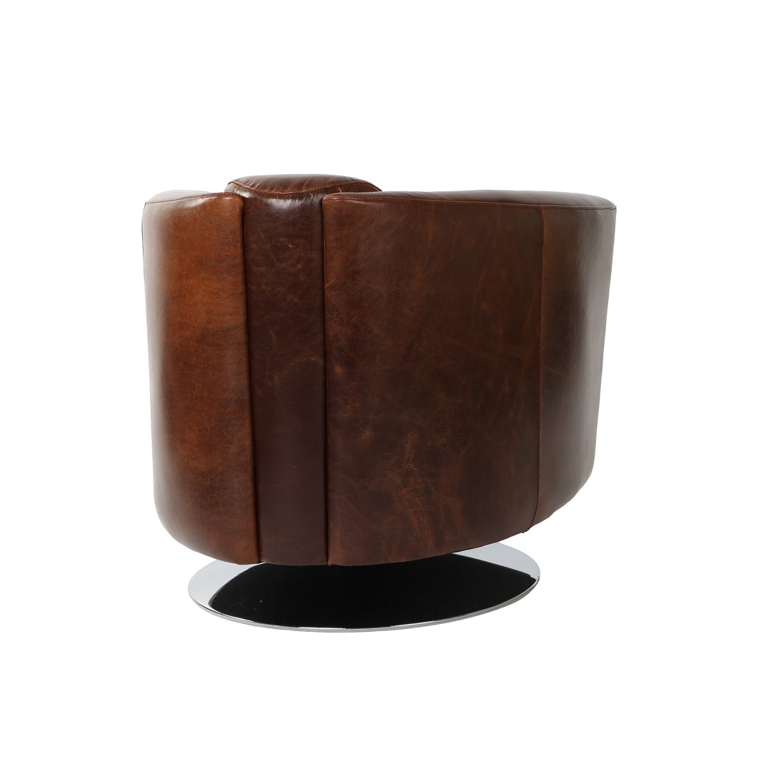 Lannister Swivel Club Chair in Brown - accent chair by LH Imports - Whats New Furniture Portland OR