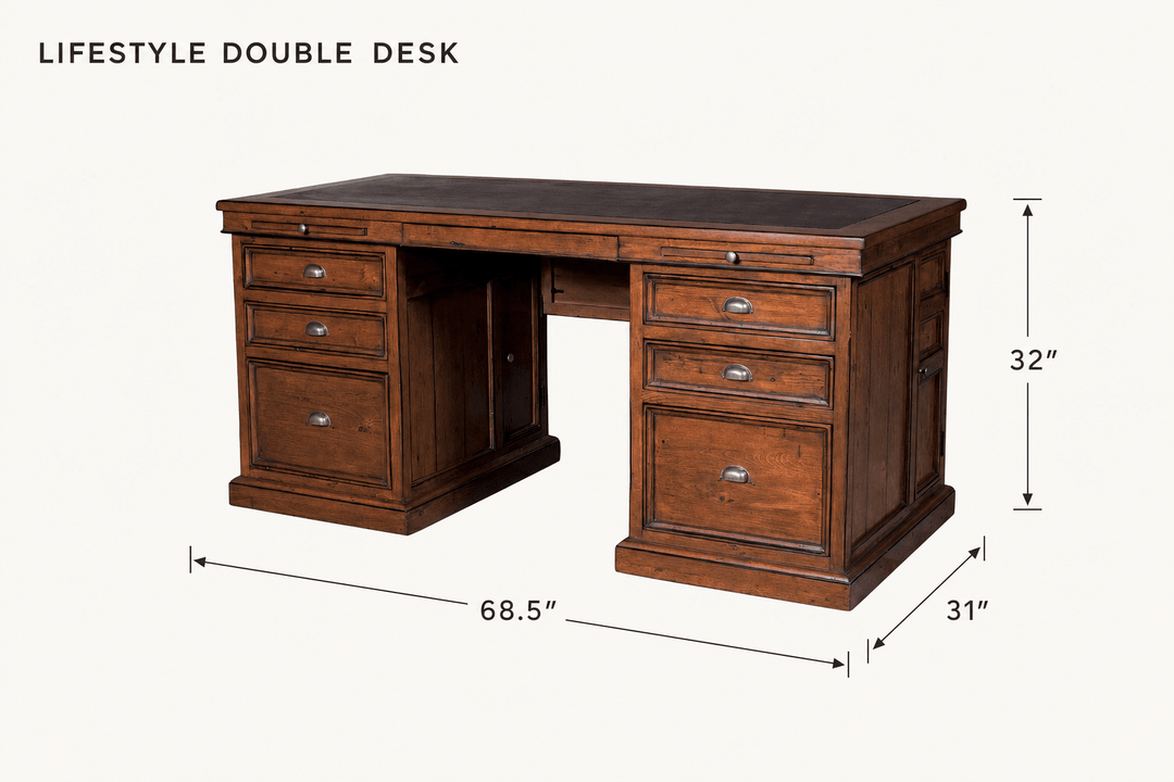 Lifestyle Double Desk dimensions - What&