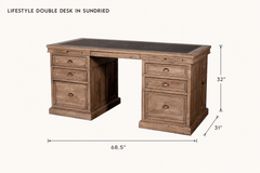 Lifestyle Double Desk in Sundried dimensions - What&
