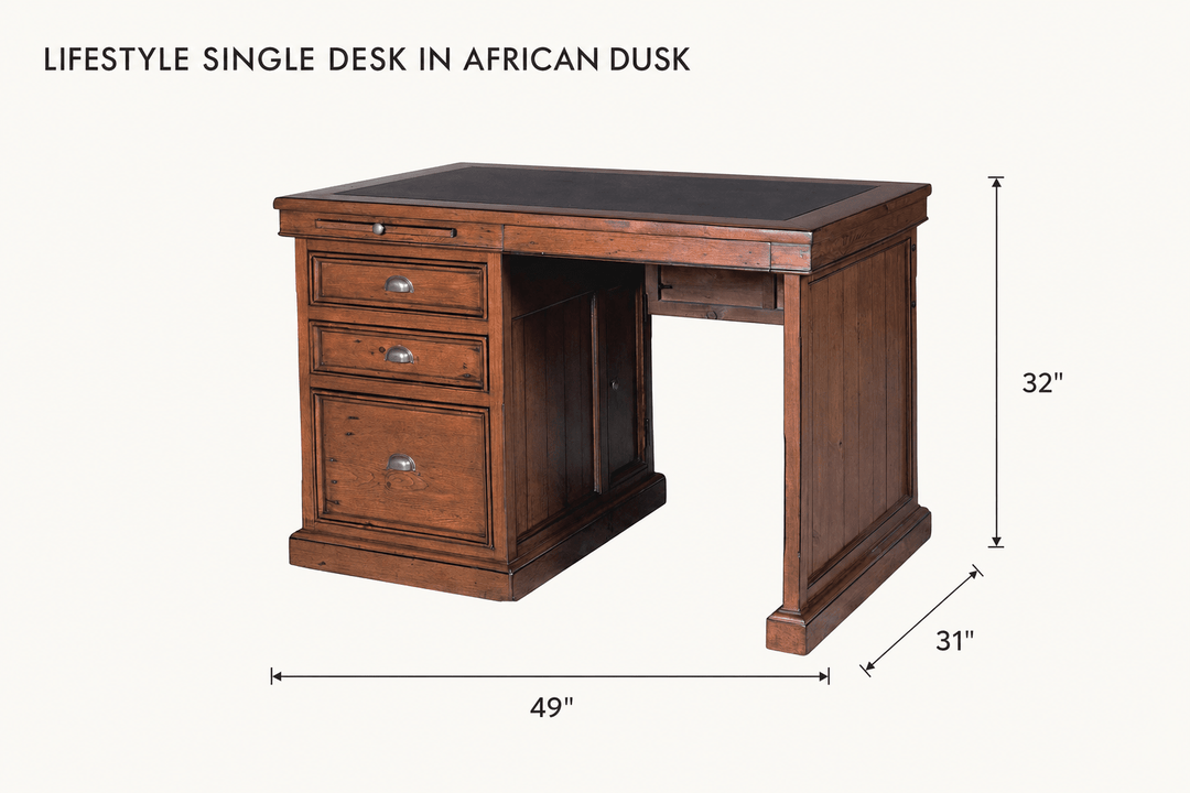 Lifestyle Single Desk in African Dusk dimensions - What&