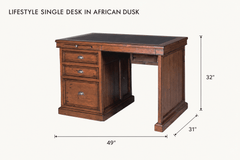 Lifestyle Single Desk in African Dusk dimensions - What&