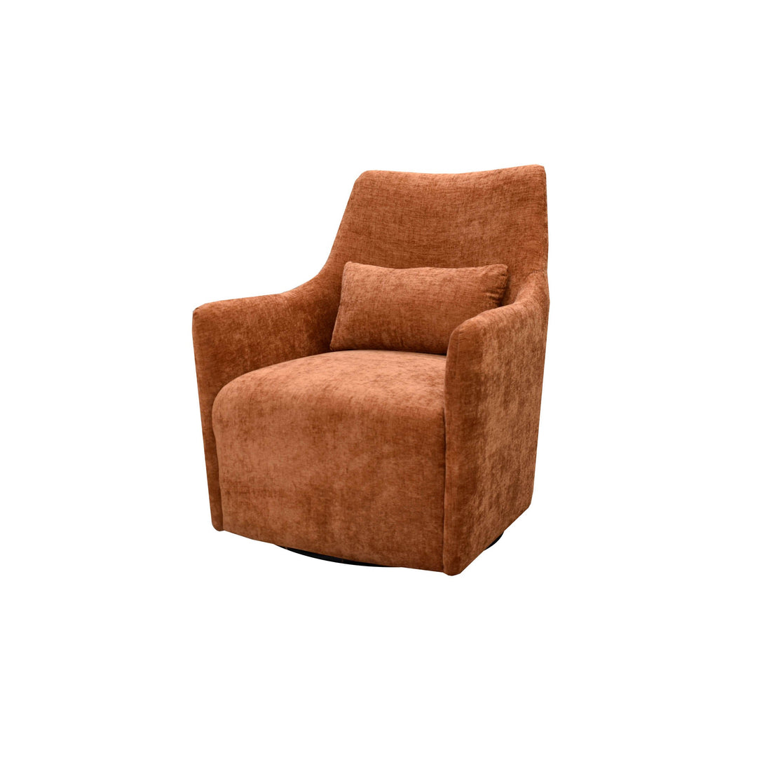 Lilith Swivel Chair - Brick Chenille - Whats New Furniture Portland OR