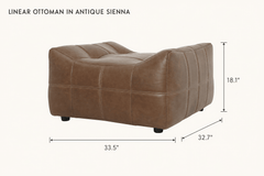 Linear Ottoman in Antique Sienna dimensions - What&