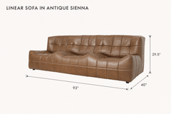 Linear Sofa in Antique Sienna dimensions - What&
