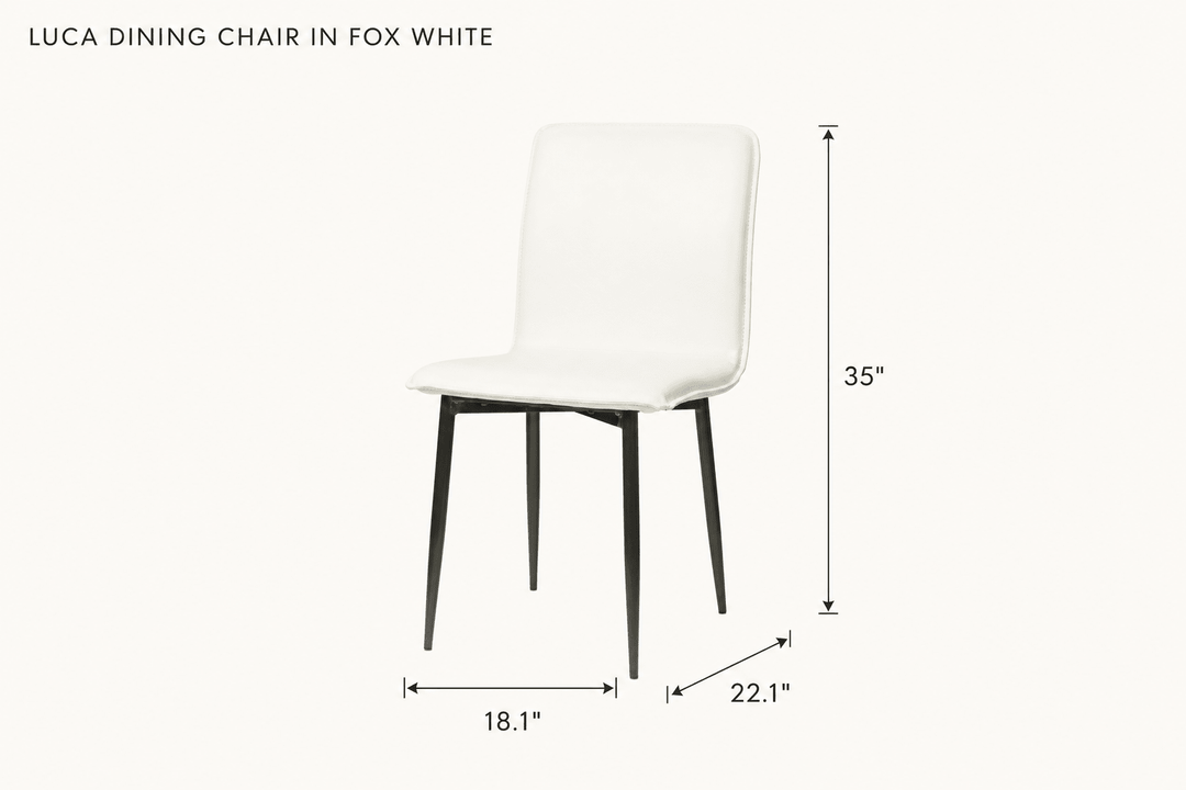 Luca Dining Chair in Fox White dimensions - What&
