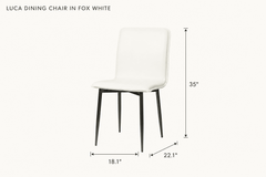 Luca Dining Chair in Fox White dimensions - What&