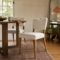 Luella Dining Chair in Sandy Beige styled in Portland Laurelhurst Tudor cottage dining room - Whats New Furniture