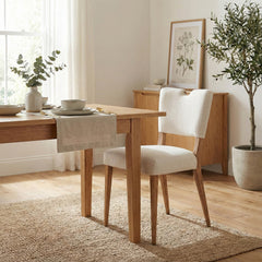 Luella Dining Chair - Sandy Beige/Cool Brown Legs - Whats New Furniture Portland OR