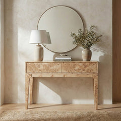 Mappa Console Table - Light Burl - Whats New Furniture Portland OR