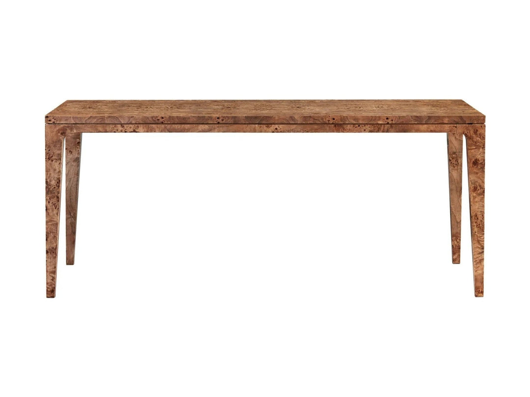Mappa Dining Table in Dark Burl mango wood veneer front view - dining table by LH Imports - Whats New Furniture Portland OR