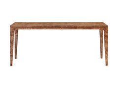 Mappa Dining Table in Dark Burl mango wood veneer front view - dining table by LH Imports - Whats New Furniture Portland OR
