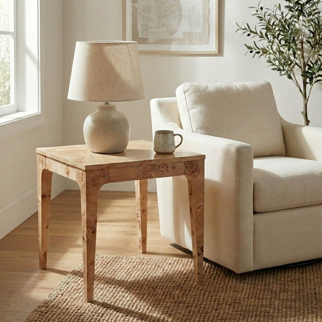Mappa Side Table - Light Burl - Whats New Furniture Portland OR