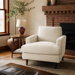 Martha Club Chair in Beach Alabaster styled in Portland AlbertArts foursquare living room - Whats New Furniture