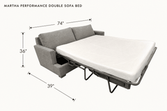 Martha Performance Double Sofa Bed in Pepper Grey dimensions - What&
