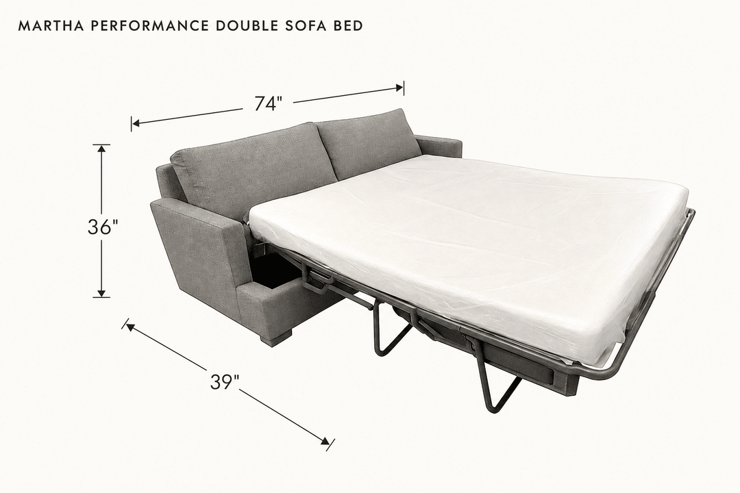 Martha Performance Double Sofa Bed dimensions - What&