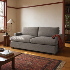 Martha Performance Double Sofa Bed in Pepper Grey styled in Portland AlbertArts foursquare living room - Whats New Furniture