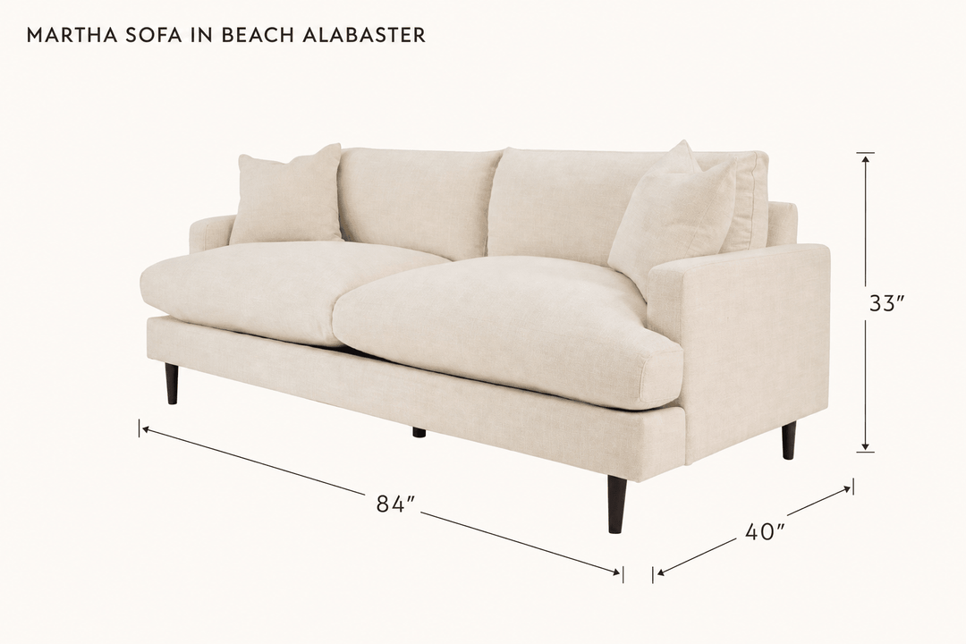 Martha Sofa in Beach Alabaster dimensions - What&