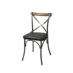 Metal Crossback Dining Chair in Black - dining chair by LH Imports - Whats New Furniture Portland OR