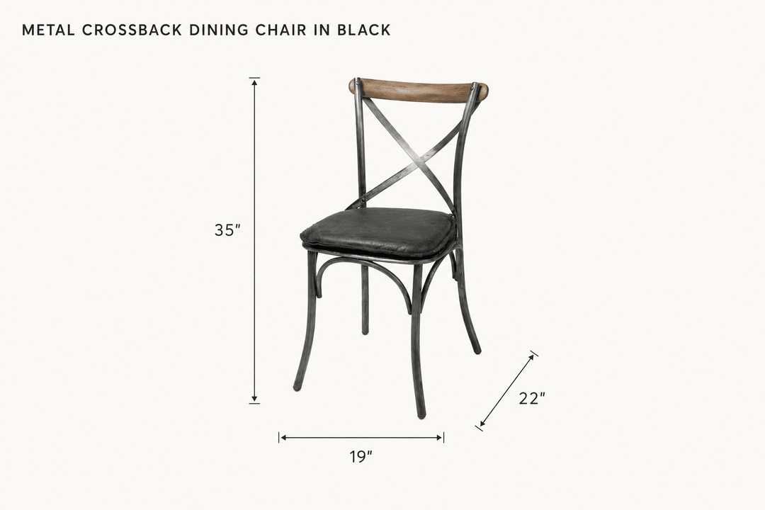 Metal Crossback Dining Chair in Black dimensions - What&