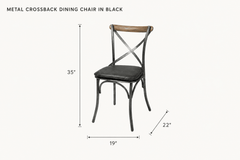 Metal Crossback Dining Chair in Black dimensions - What&