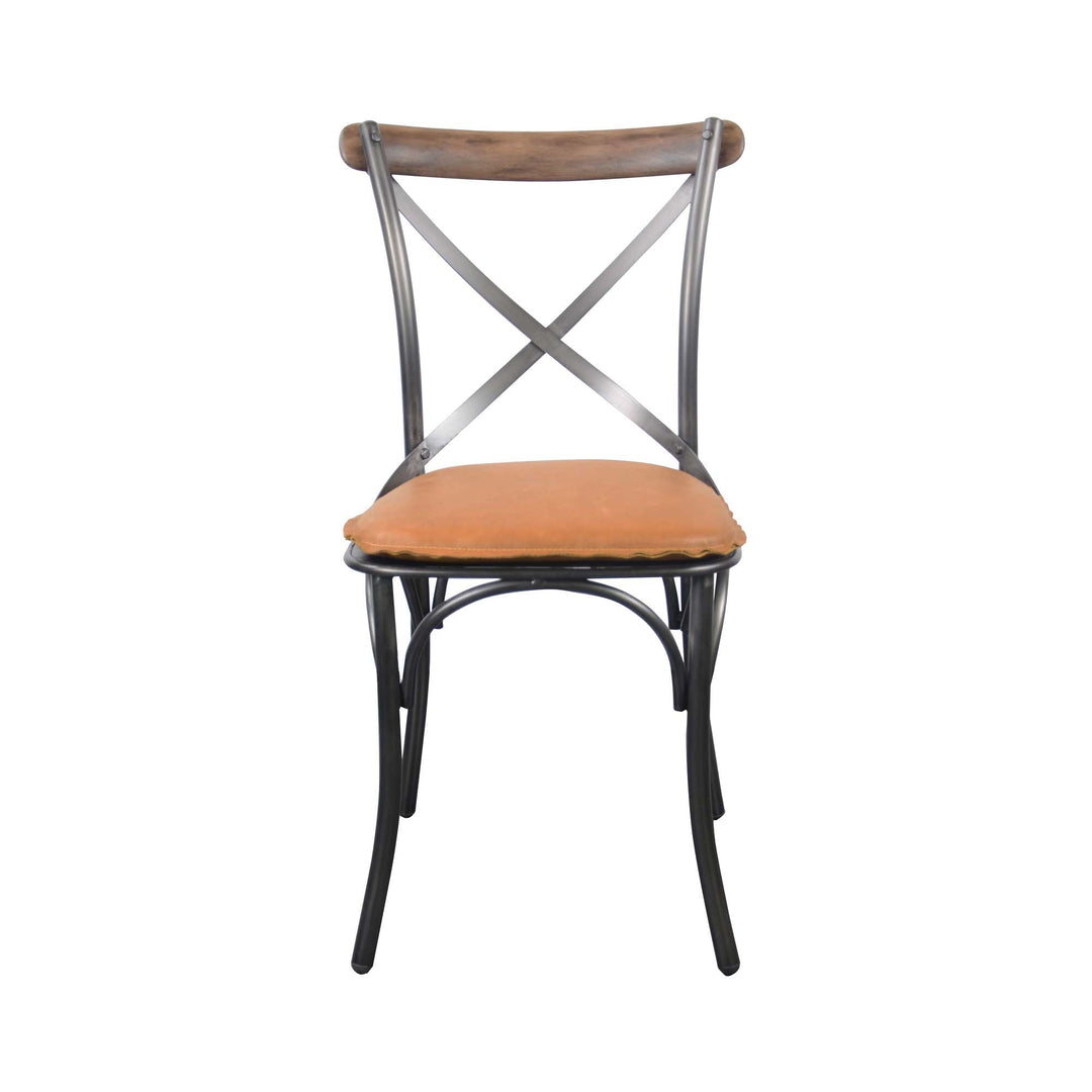 Metal Crossback Dining Chair in Cognac - dining chair by LH Imports - Whats New Furniture Portland OR