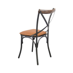 Metal Crossback Dining Chair in Cognac - dining chair by LH Imports - Whats New Furniture Portland OR