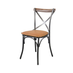 Metal Crossback Dining Chair in Cognac - dining chair by LH Imports - Whats New Furniture Portland OR