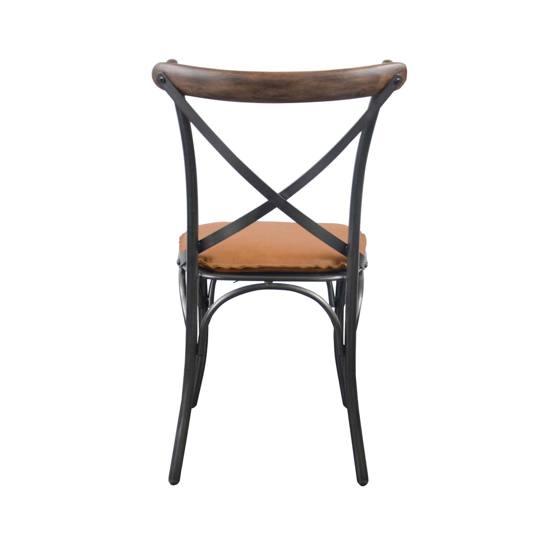 Metal Crossback Dining Chair in Cognac - dining chair by LH Imports - Whats New Furniture Portland OR