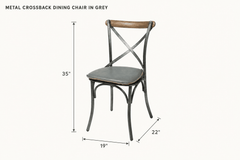 Metal Crossback Dining Chair in Grey dimensions - What&
