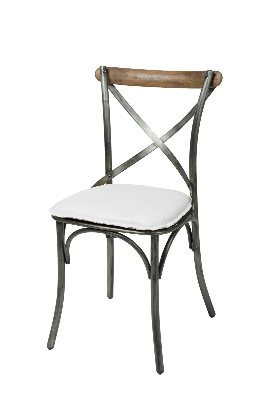 Metal Crossback Dining Chair in White - dining chair by LH Imports - Whats New Furniture Portland OR