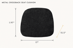 Metal Crossback Seat Cushion in Black dimensions - What&