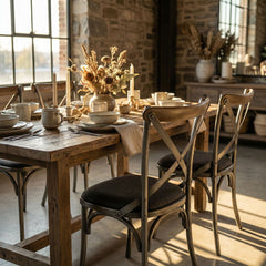 Metal Crossback Seat Cushion in Black on crossback dining chairs - Whats New Furniture Portland OR