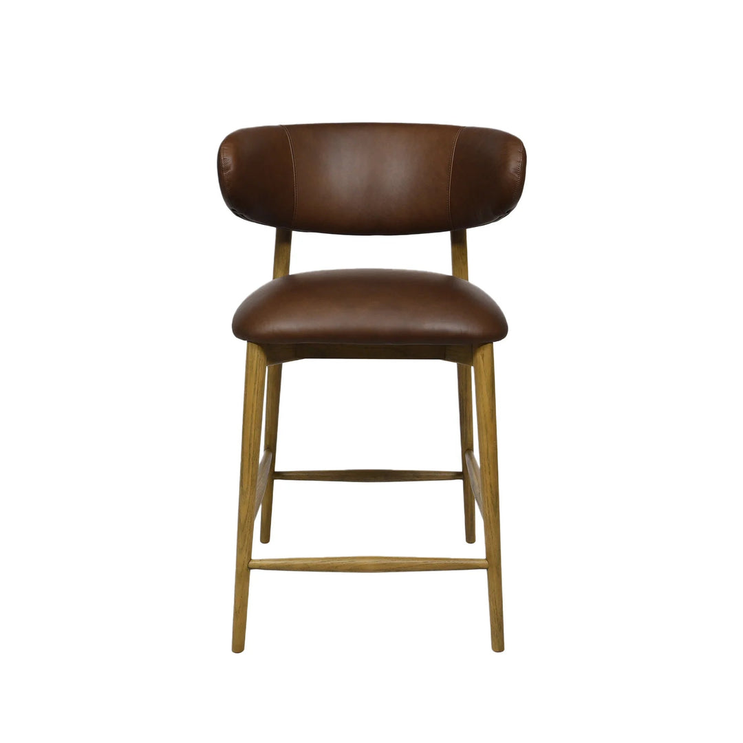 Mocha top-grain leather, front view — What&
