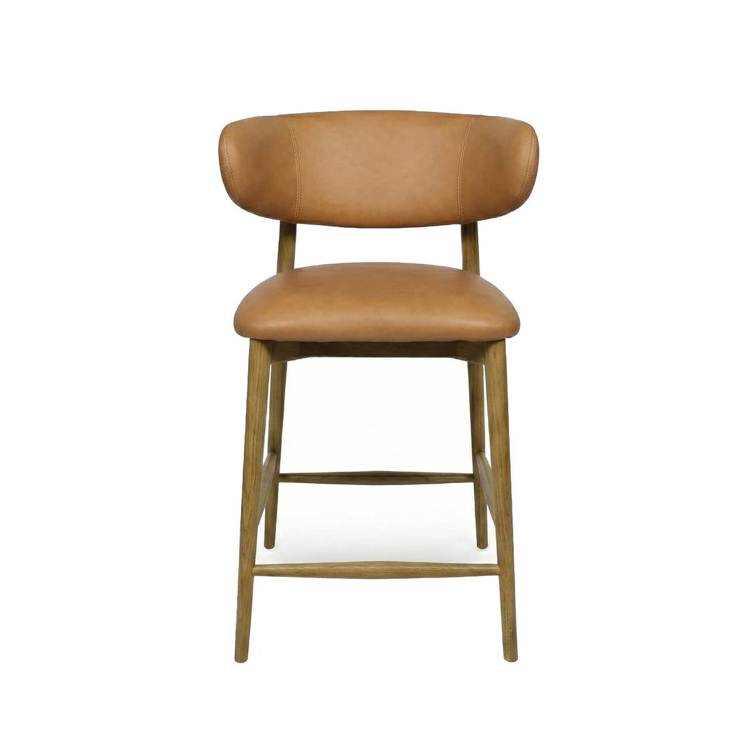 Tan top-grain leather, front view — What&