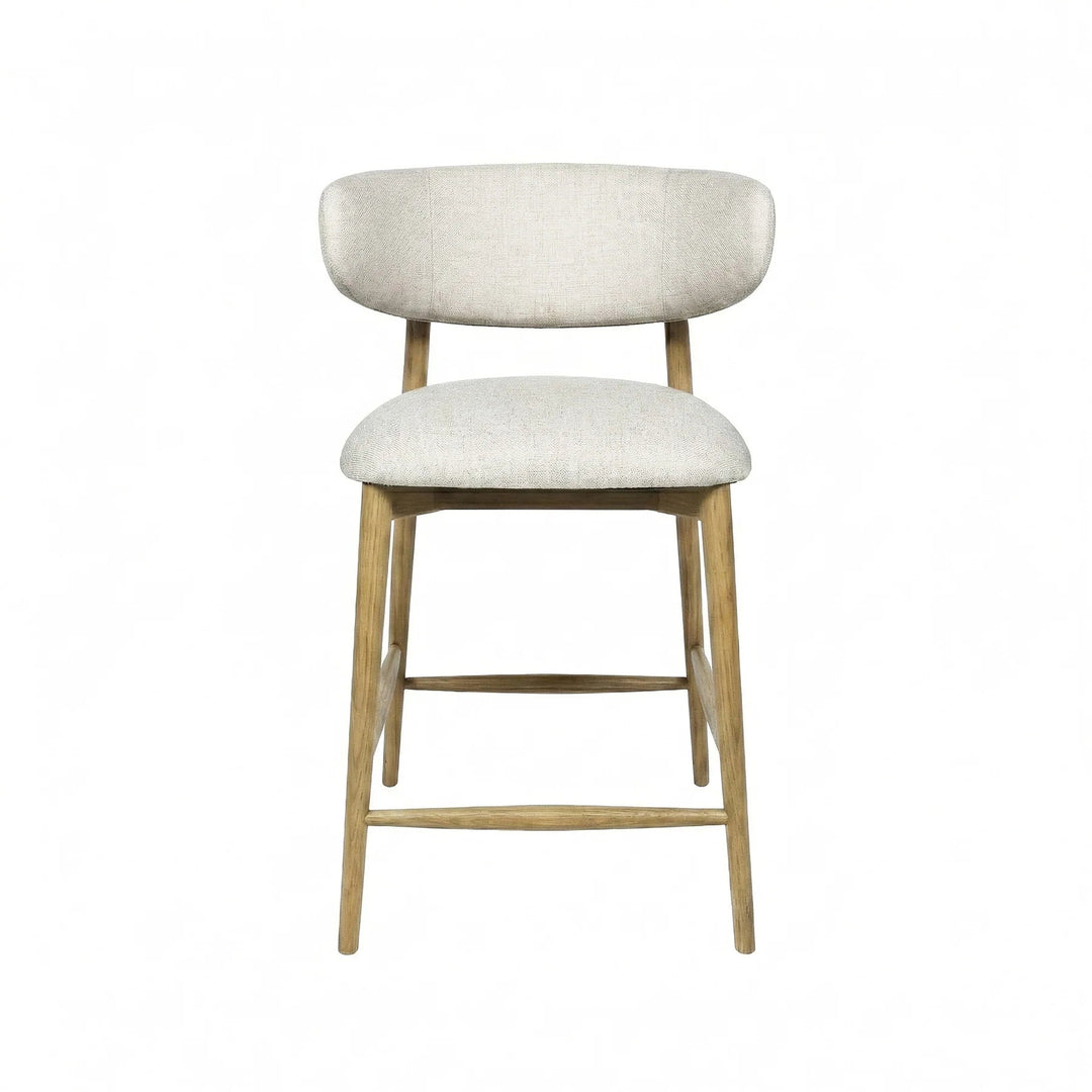 Vanilla Tweed fabric, front view with curved back — What&