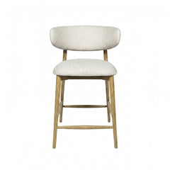 Vanilla Tweed fabric, front view with curved back — What&
