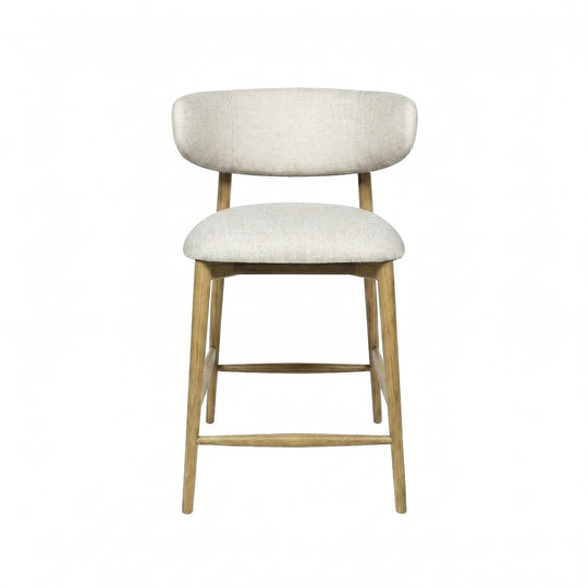 Vanilla Tweed fabric, front view with curved back — What&