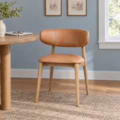 Milo Dining Chair in Hazelnut in a styled Portland dining room - Whats New Furniture Portland OR