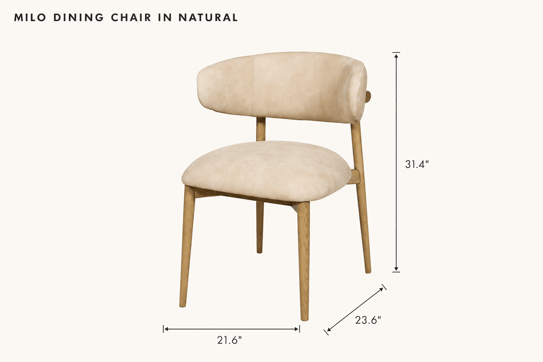 Milo Dining Chair in Natural dimensions - What&