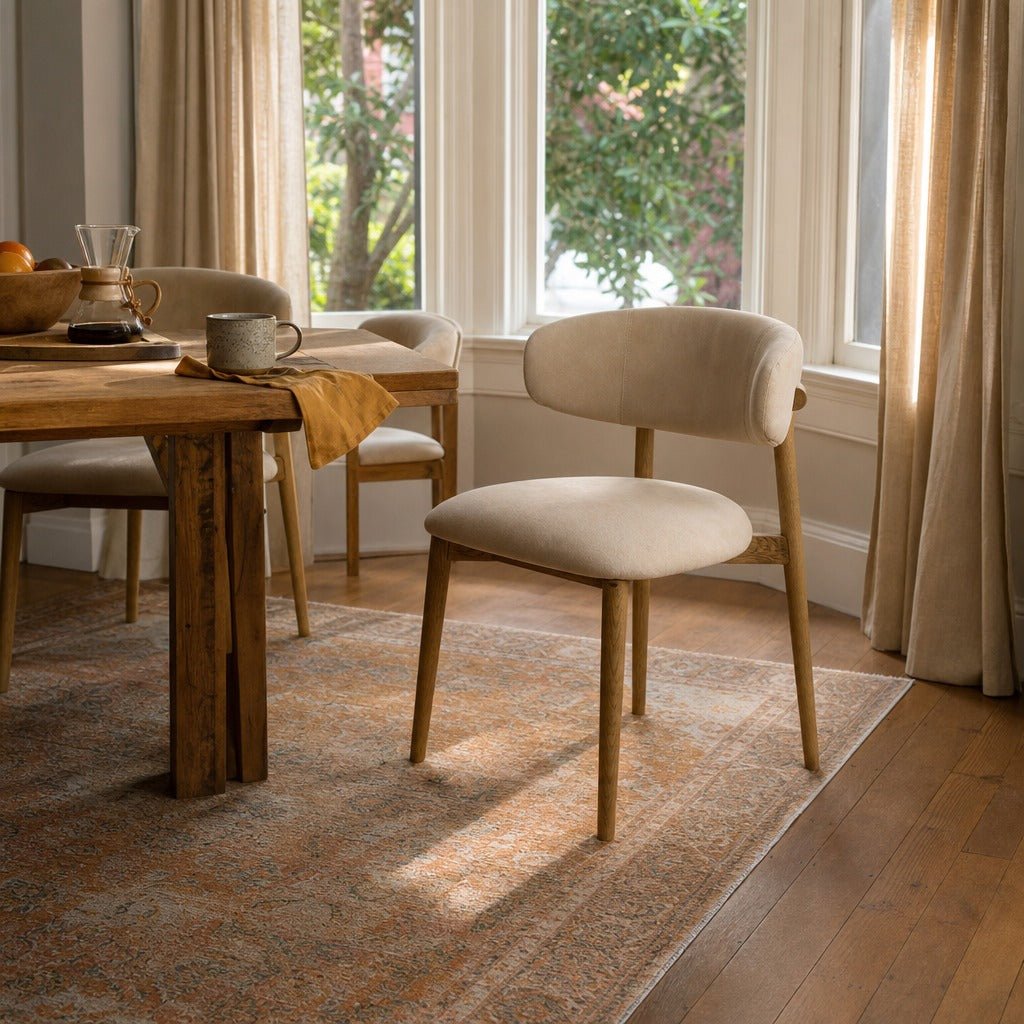 Milo Dining Chair in Natural styled in Portland St. Johns bungalow dining room - Whats New Furniture