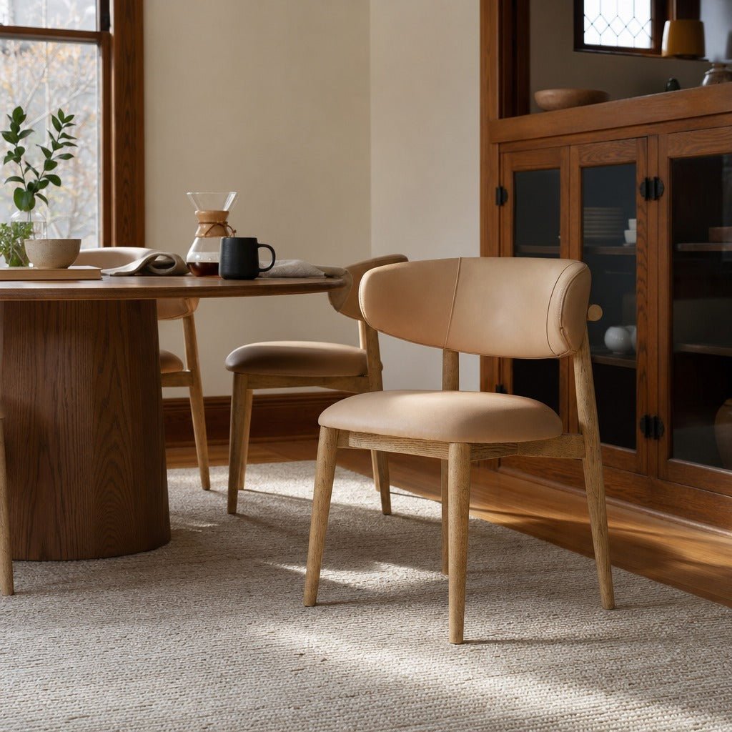 Milo Dining Chair in Nude styled in Portland Irvington foursquare with original built-ins dining room - Whats New Furniture