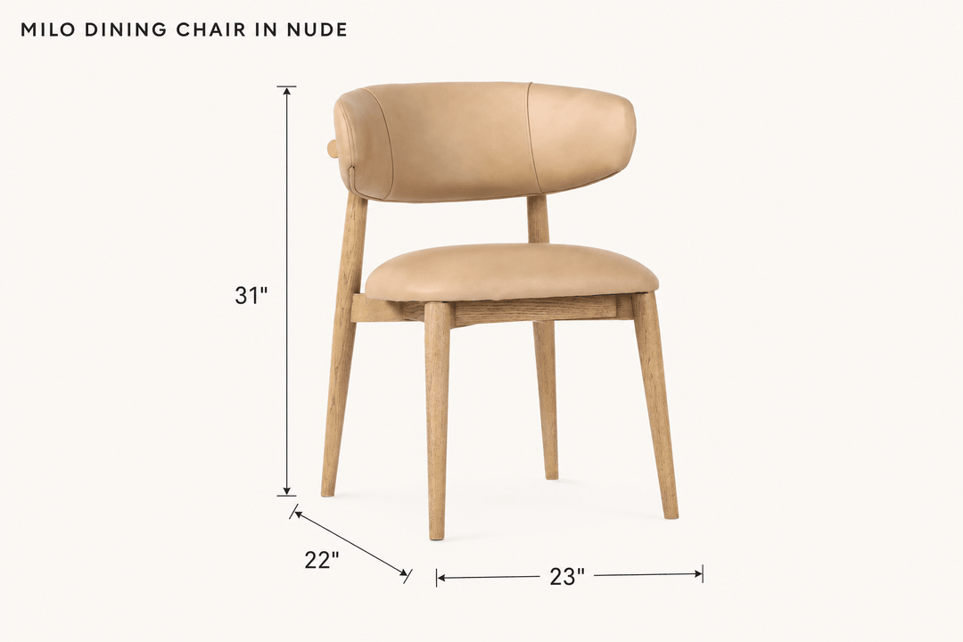Milo Dining Chair in Nude dimensions - What&