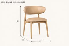 Milo Dining Chair in Nude dimensions - What&