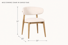 Milo Dining Chair in Savile Flax dimensions - What&