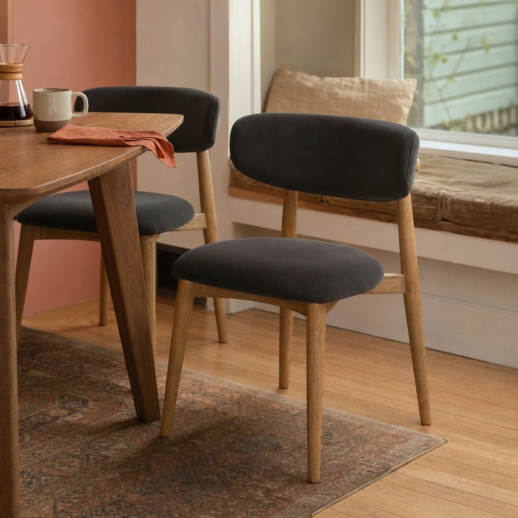 Milo Dining Chair in Slate Charcoal styled in Portland Montavillcottage dining room - Whats New Furniture