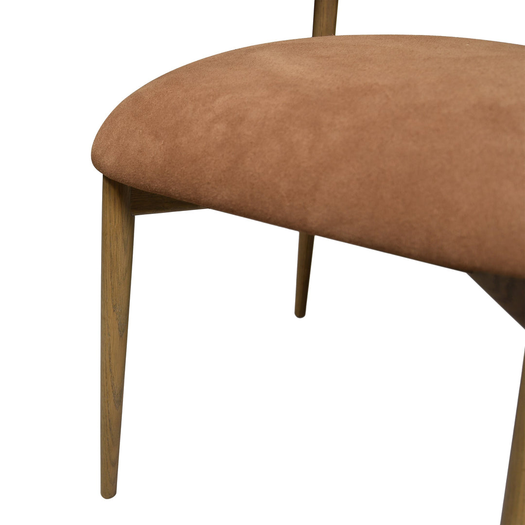 Milo Dining Chair in Tan Suede - dining chair by LH Imports - Whats New Furniture Portland OR