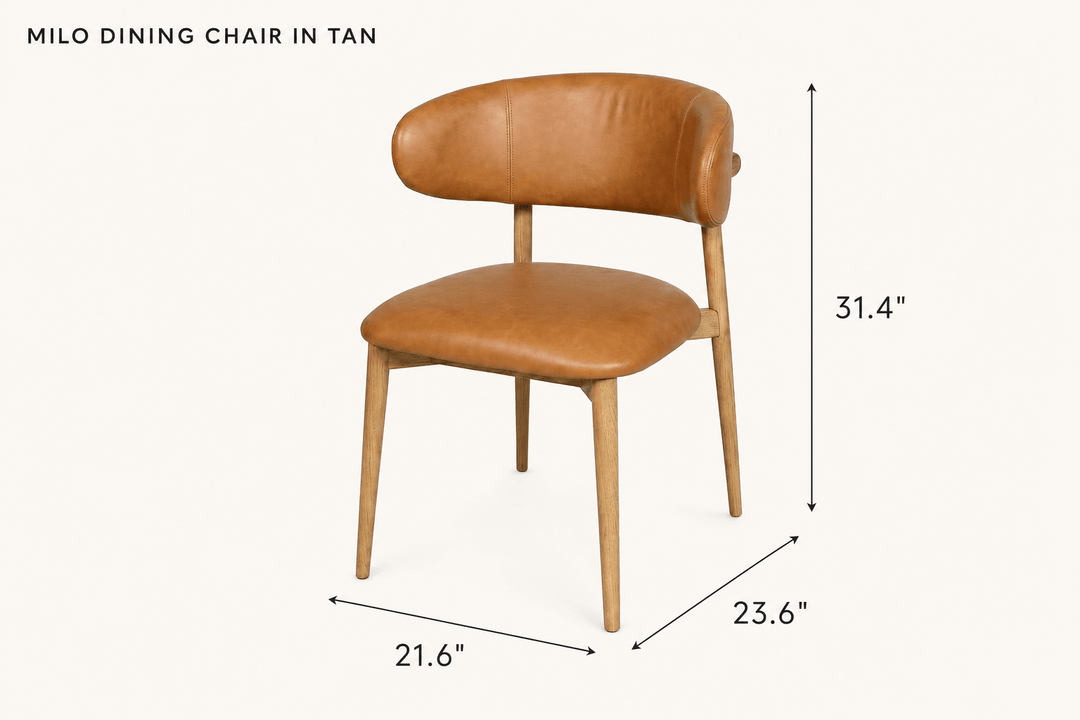 Milo Dining Chair in Tan dimensions - What&