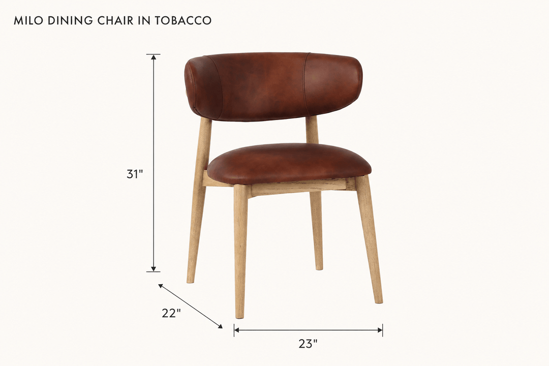 Milo Dining Chair in Tobacco dimensions - What&