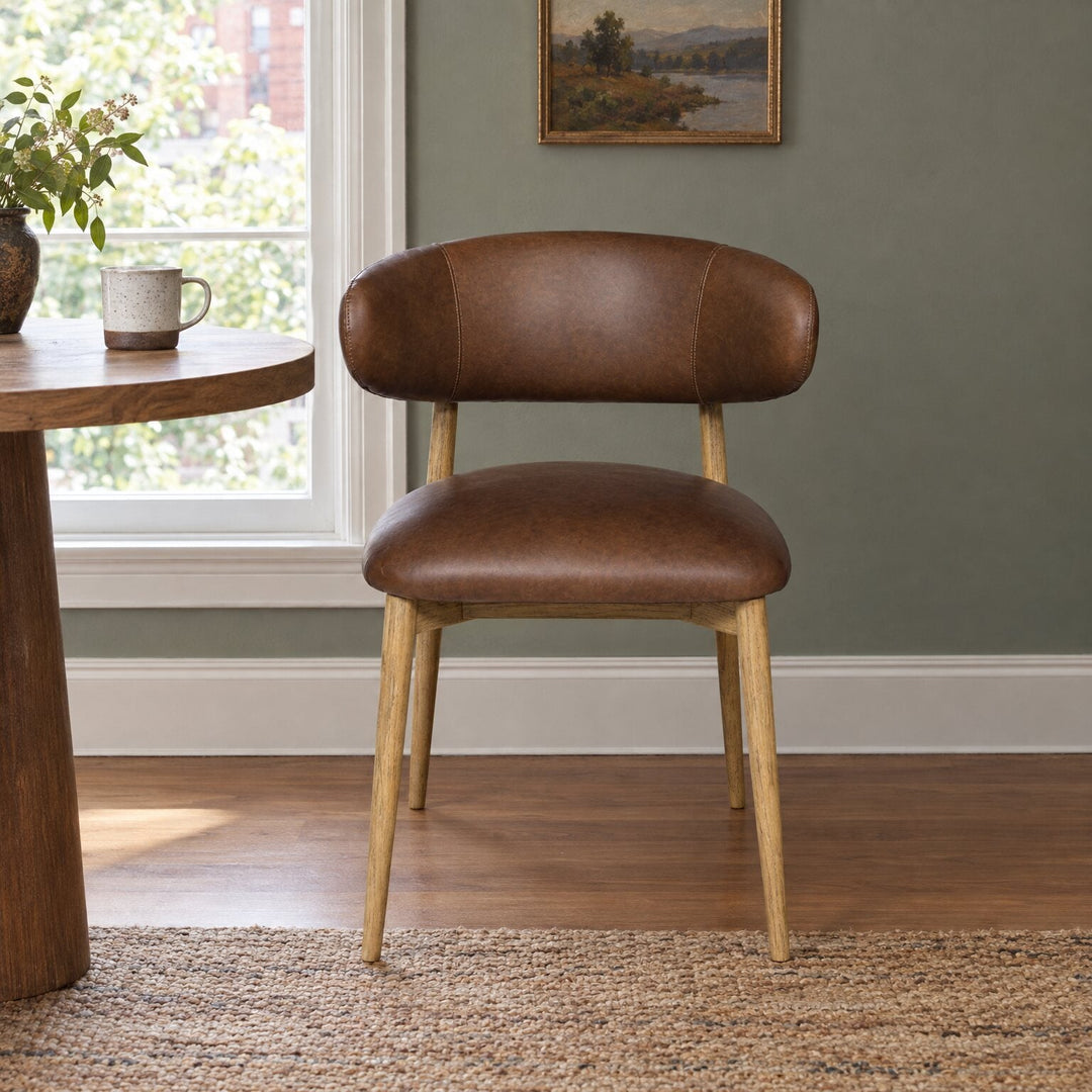Milo Dining Chair in Mocha in a styled Portland dining room - Whats New Furniture Portland OR